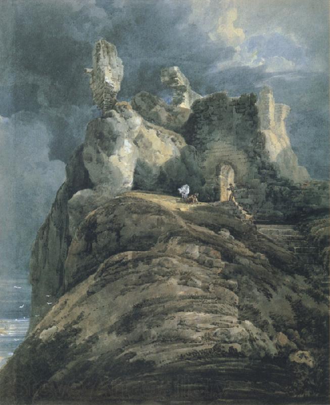 Thomas Girtin Bamburgh Castle, Norge oil painting art